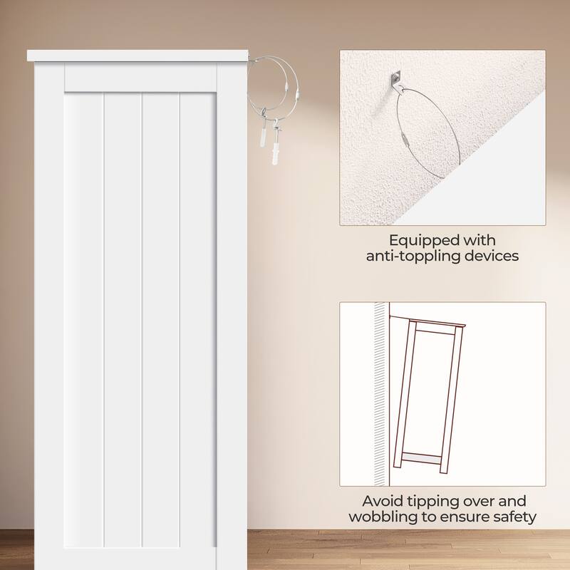 Yaheetech Bathroom Storage Cabinet with Adjustable Shelf, White