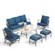 MAISON ARTS 6/7-Piece Patio Conversation Sets, Sofa Set with 2/4 x Single Chairs, 1 x 3-seater Sofa and Coffee Table/Ottomans
