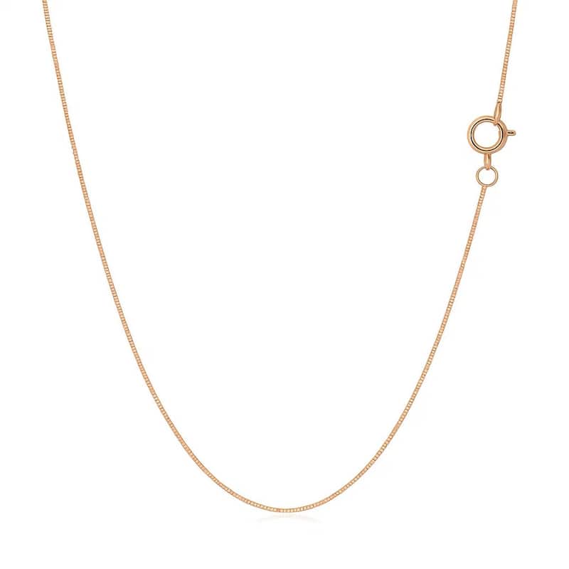 MayaMila 14k Rose Gold Classic Box Chain 0.45mm