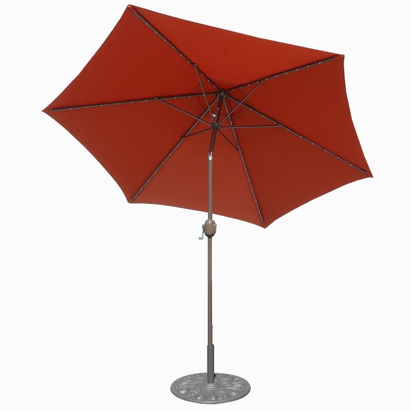 TropiShade 9-foot Rust Aluminum Bronze Lighted Market Umbrella