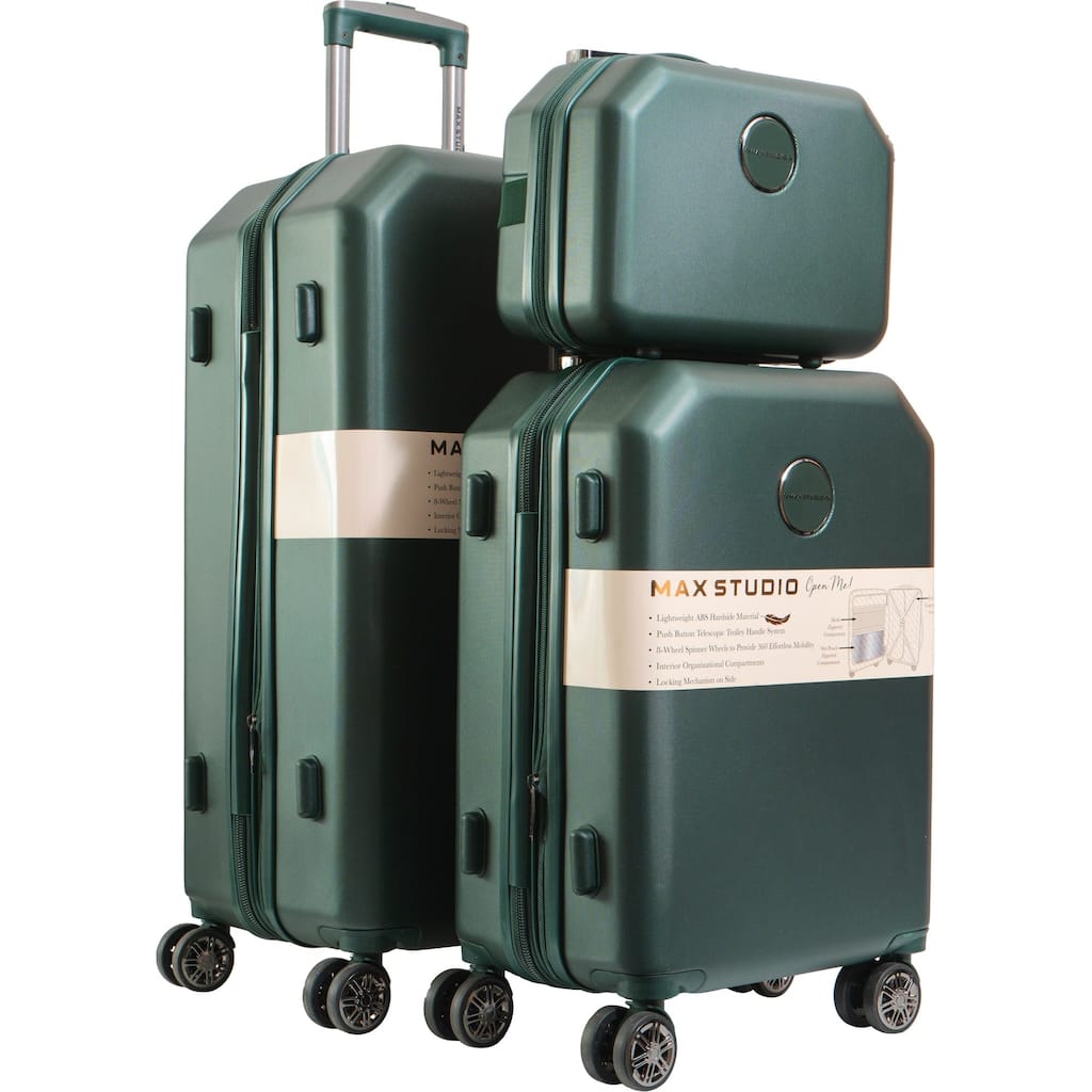 Max Studio ABS Hard Sided 3-Piece The Hexagon Luggage Set