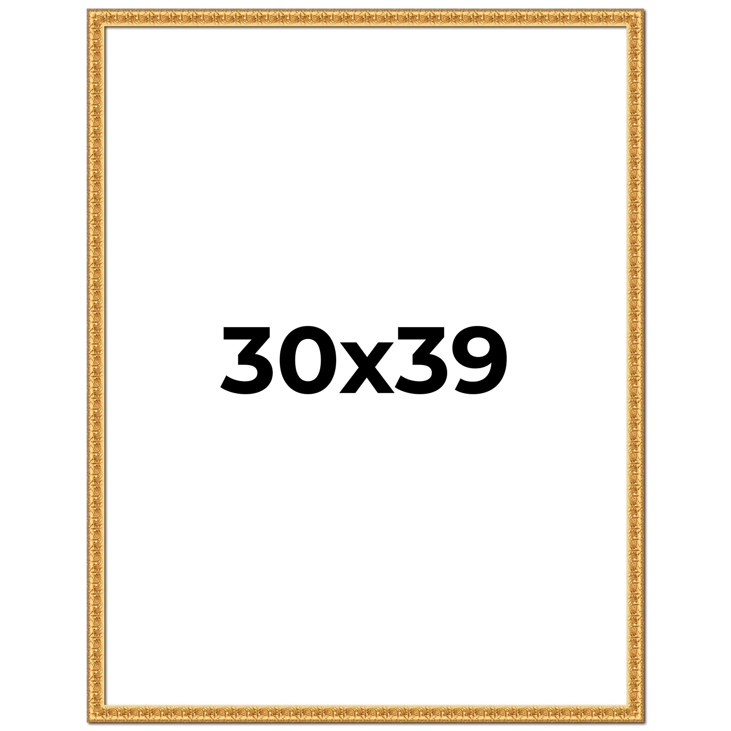 30x39 Frame Gold Real Wood Picture Frame Width 1 inches | Interior