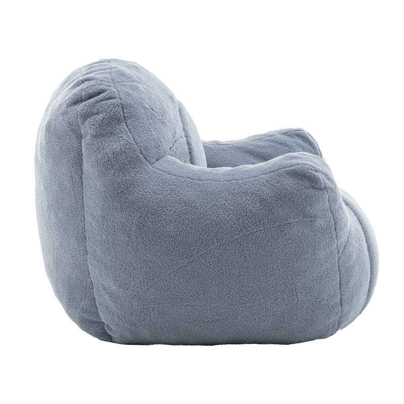 Teddy Tufted Bean Bag Chair with Memory Foam Filler, Lazy Sofa with Armrests, Adults Floor Sofa for Apartment Living Room