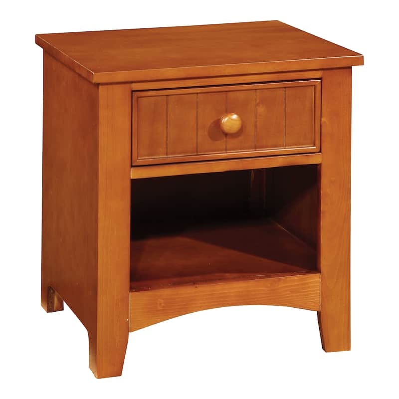 Ettrick Transitional Espresso Wood 1-Drawer Night Stand by Copper Grove - Oak
