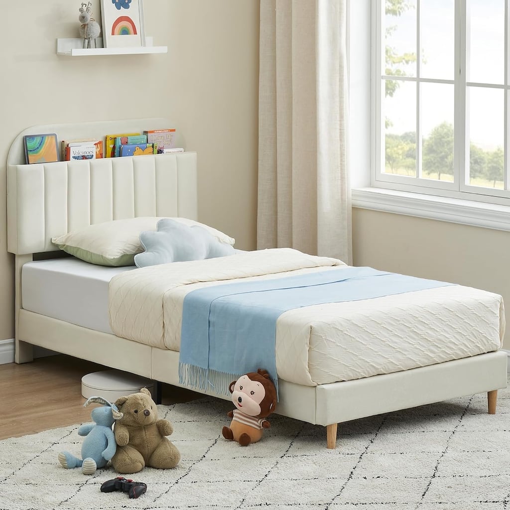 Twin Bed Frames With Velvet Platform Bed Mattress Foundation