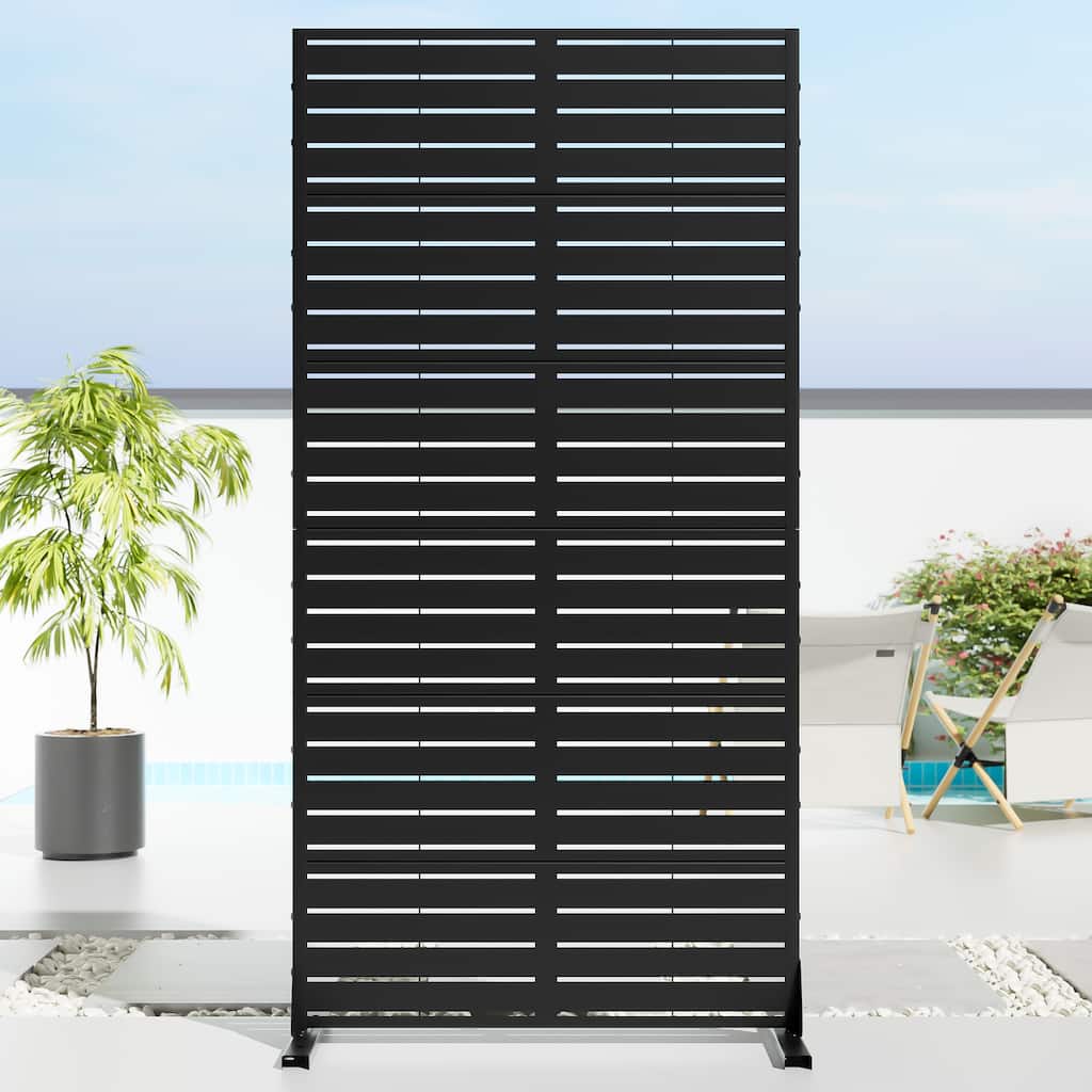 72in Dovelina Outdoor Freestanding Metal Privacy Screen Decorative Garden Fence