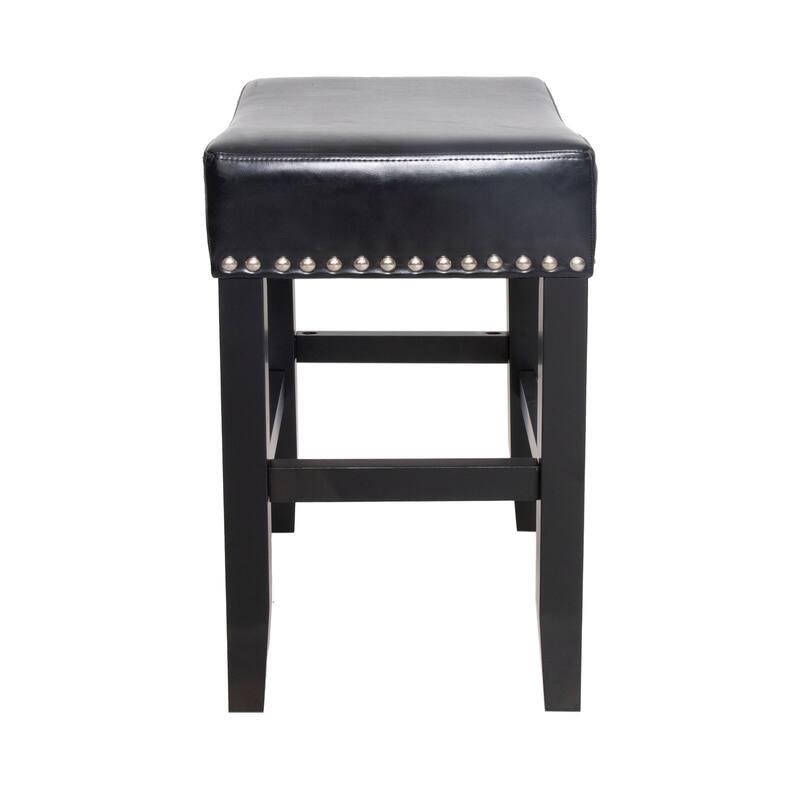 Laramie 26-inch Bonded Leather Backless Counter Stool (Set of 2) by Christopher Knight Home