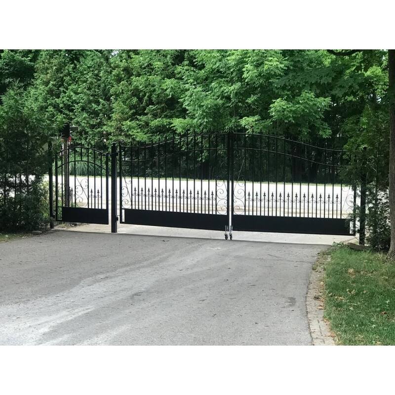 ALEKO Venice Style Steel Dual Driveway Gate 12 ft with Pedestrian Gate