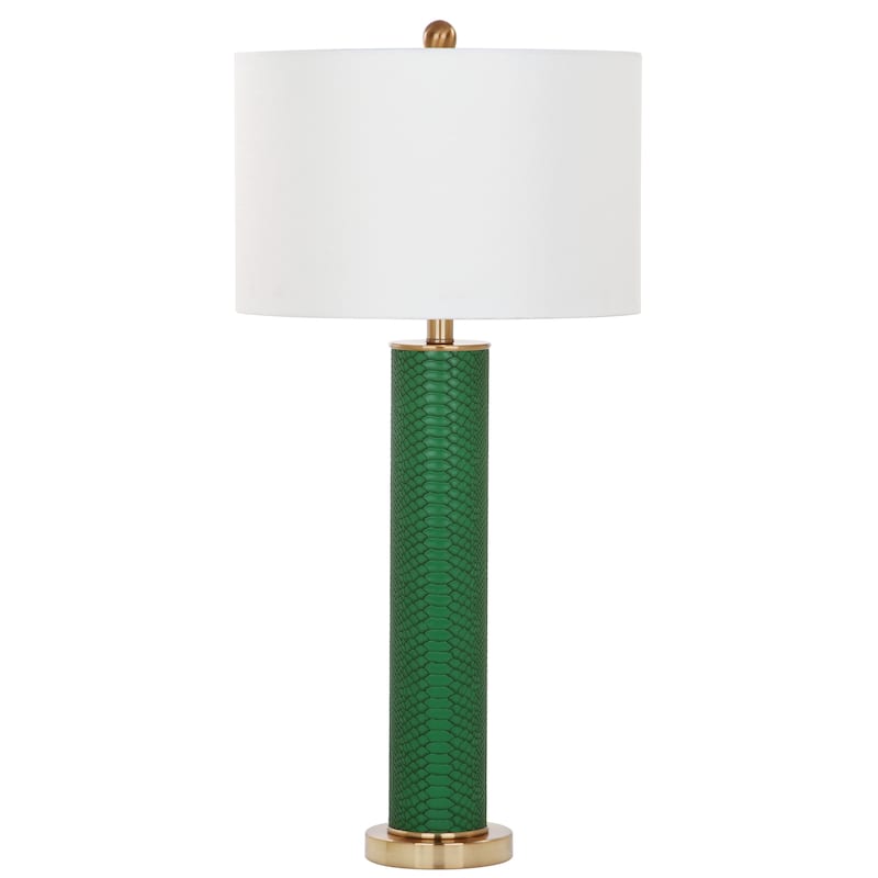 SAFAVIEH Lighting Tomika 32-inch Faux Alligator Grey Table Lamp (Set of 2) - 15"x15"x31.5" - 15Wx15Dx32H