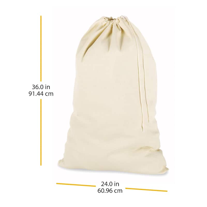 Whitmor Cotton Drawstring Laundry Bag - Natural