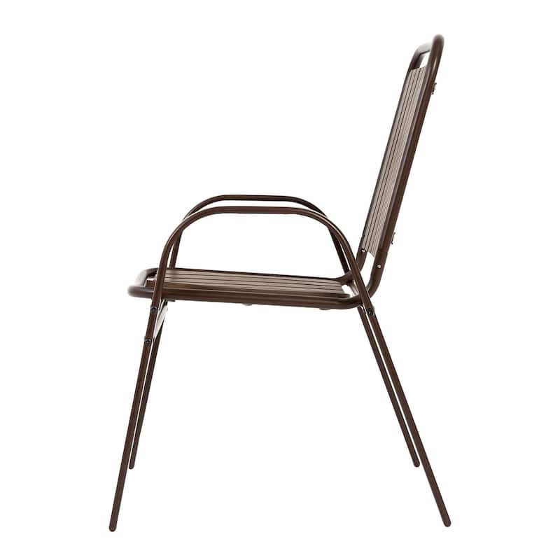 7 Pieces Patio Dining Set Outdoor Furniture Set, with 6 Plastic chair and Rectangular Steel Table for Patio and Backyard