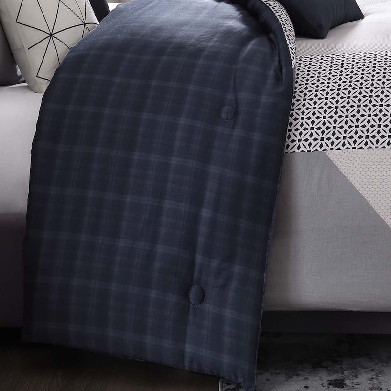 Bebejan Geo Fusion 200 Thread Count 100% Cotton Sateen 5 Piece Reversible Comforter Set