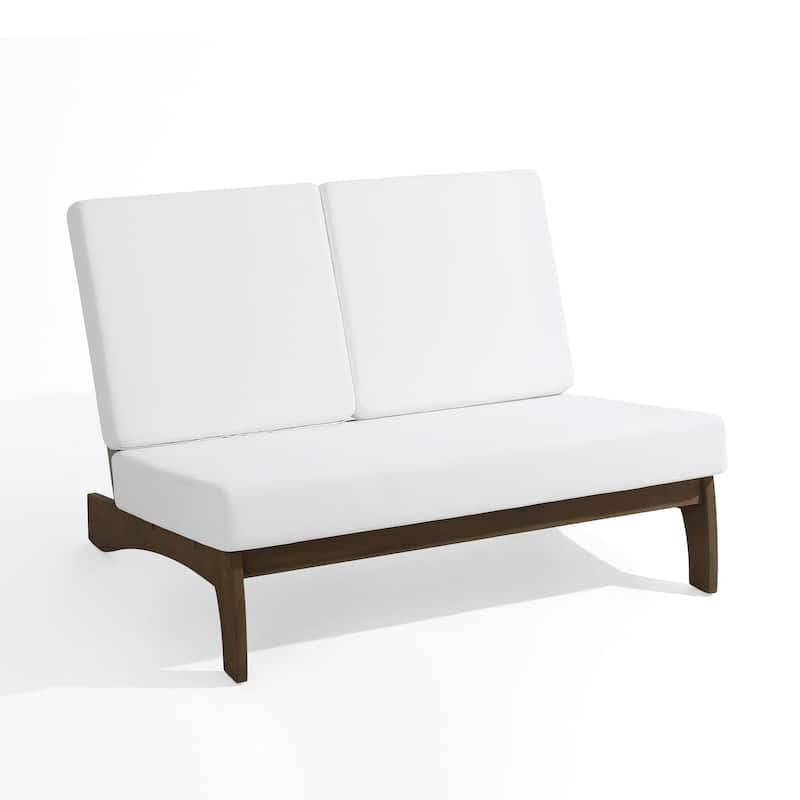 Sectional Wood Furniture 2 Seat Armless Patio Sofa