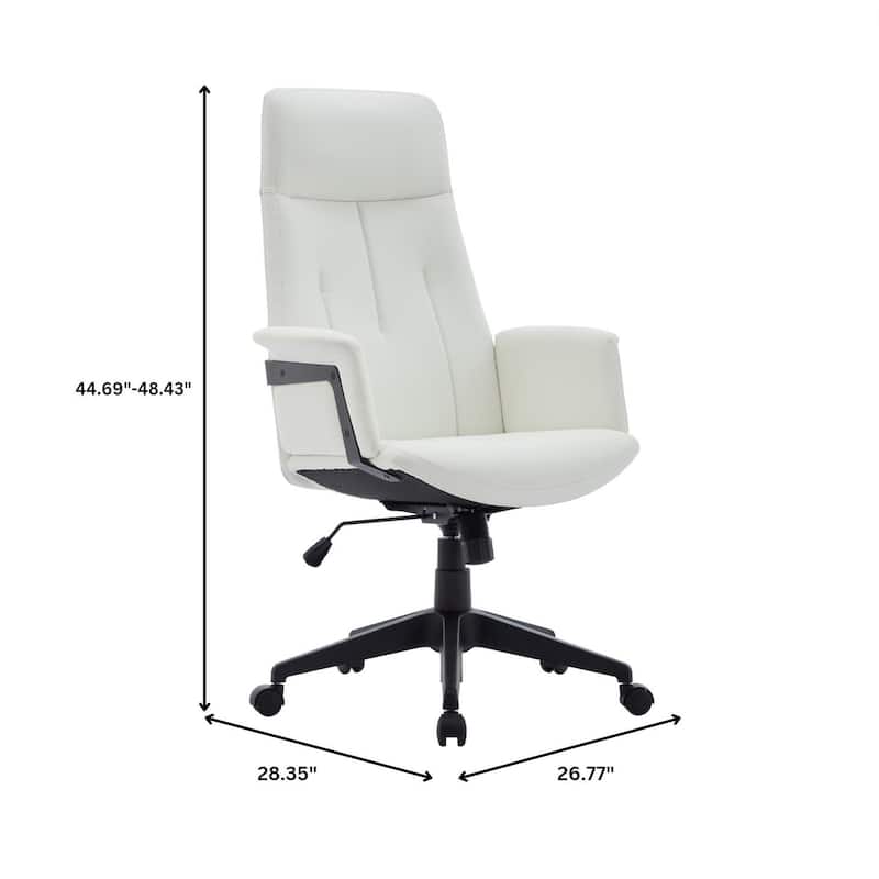 Infini Ergonomic Modern High Back Leather Executive Office Chair with Adjustable Height, Swivel, Padded Armrests & Iron Base