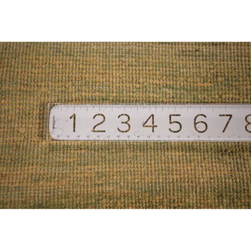 Green & Yellow Gabbeh Modern Oriental Area Rug Handmade Wool Carpet - 5'5" x 7'4"