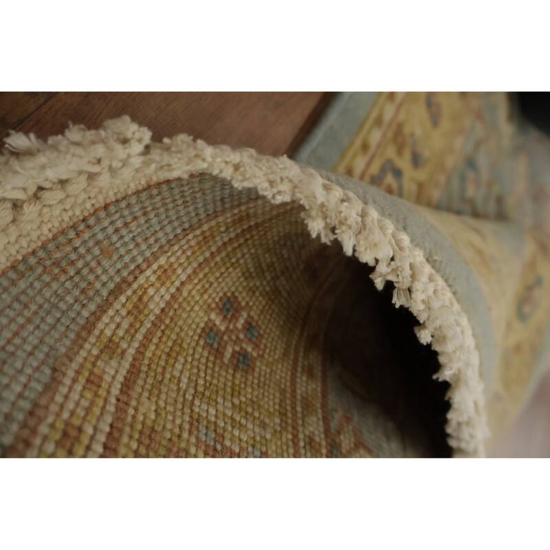 Hand Knotted Oriental 100% Wool Carpet Traditional Floral Navy Blue & Blues Ziegler Area Rug - 4' 0'' X 2' 0''