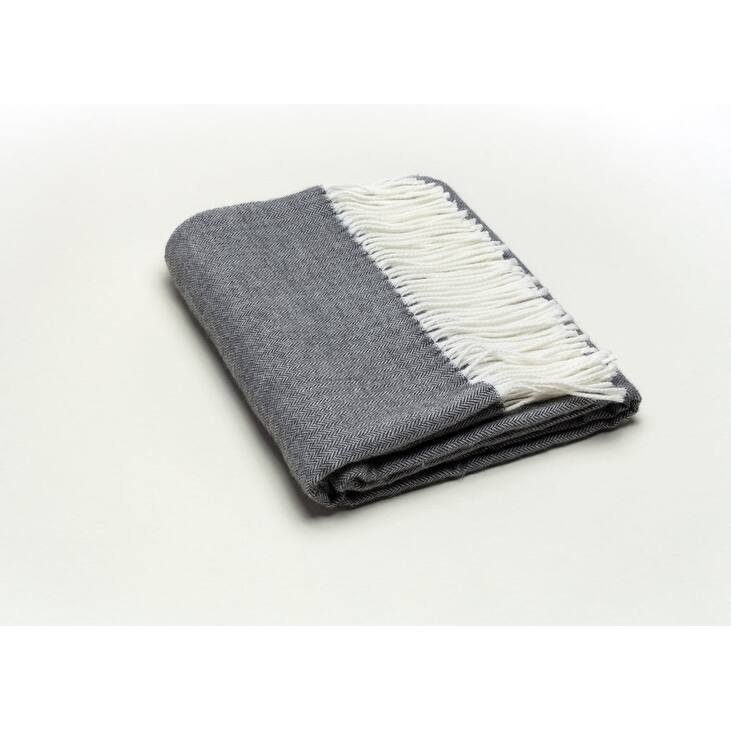 Dark Gray Soft Acrylic Herringbone Throw Blanket Bed Bath & Beyond