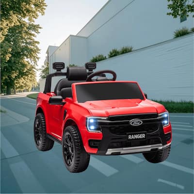 12V Ford Ranger Licensed Electric Kids Ride On Car with Parental Remote, Suspension, LED Lights and Music Horn for Toddlers