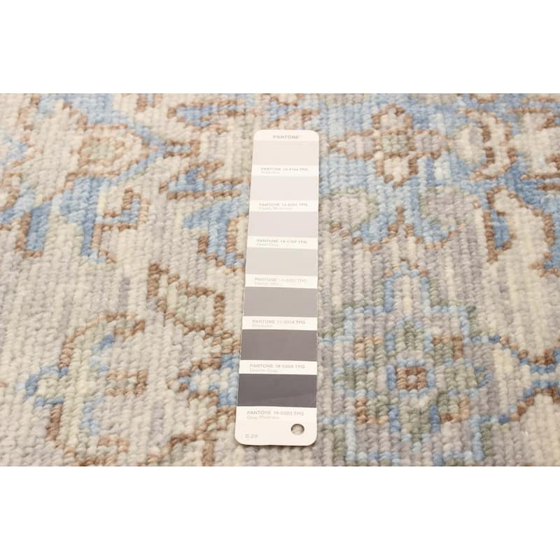 ECARPETGALLERY Hand-knotted Mystique Light Grey Wool Rug - 2'5 x 7'10