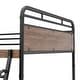 preview thumbnail 10 of 10, Metal Loft Bed with Desk, LED Lights & USB Charging Station, Loft Bed Frame with Safety Guardrails