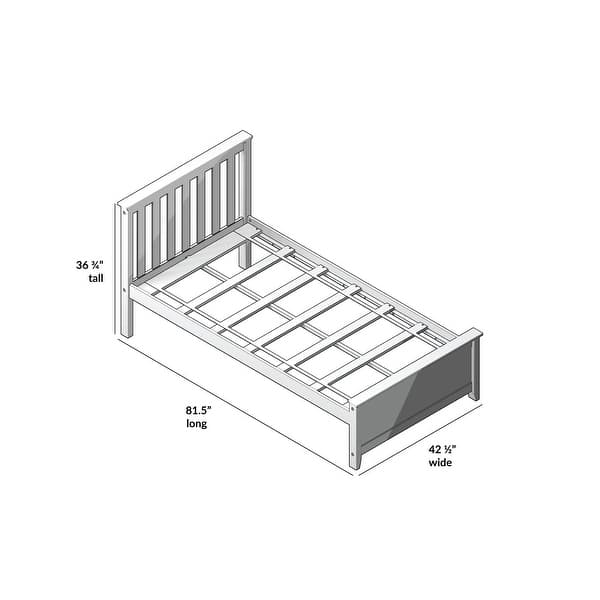 dimension image slide 1 of 4, Max and Lily Twin Size Platform Bed