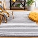 preview thumbnail 3 of 31, SAFAVIEH Augustine Heleen Stripe Fringe Rug 8' x 10' - Grey/Ivory - Rectangle