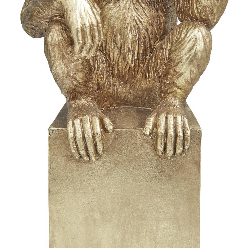 Resin Monkey Decorative Sculpture - Set of 2 Gold - Roche River Decor