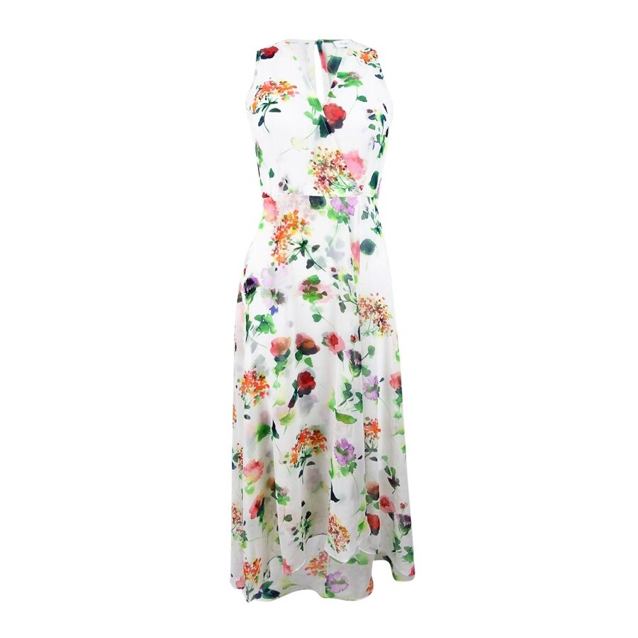 calvin klein green wrap dress