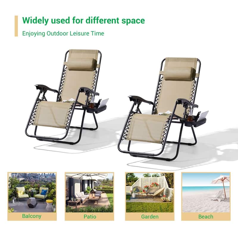LIVOOSUN Zero Gravity Patio Chairs (Set of 2)