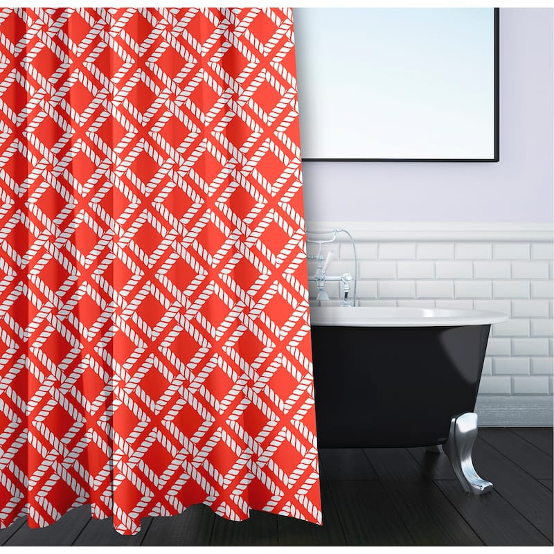 Rope Rigging Geometric Print 71x74-inch Shower Curtain