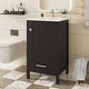 preview thumbnail 98 of 191, GDFStudio - Aurora Wood Bathroom Vanity Set with Ceramic Sink and Divided Drawers 20" - Black