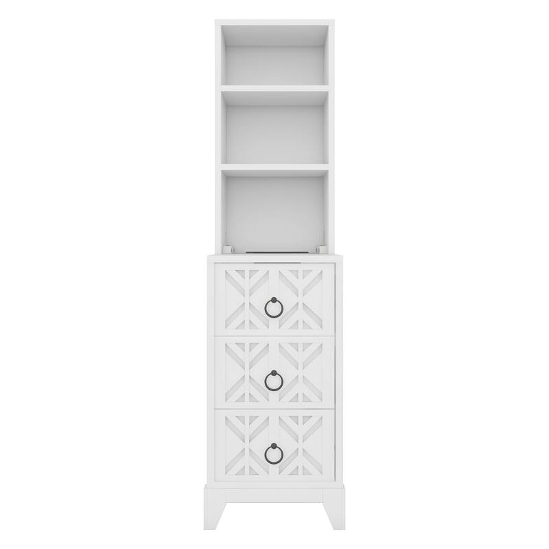 Corner End Table with Charge Station