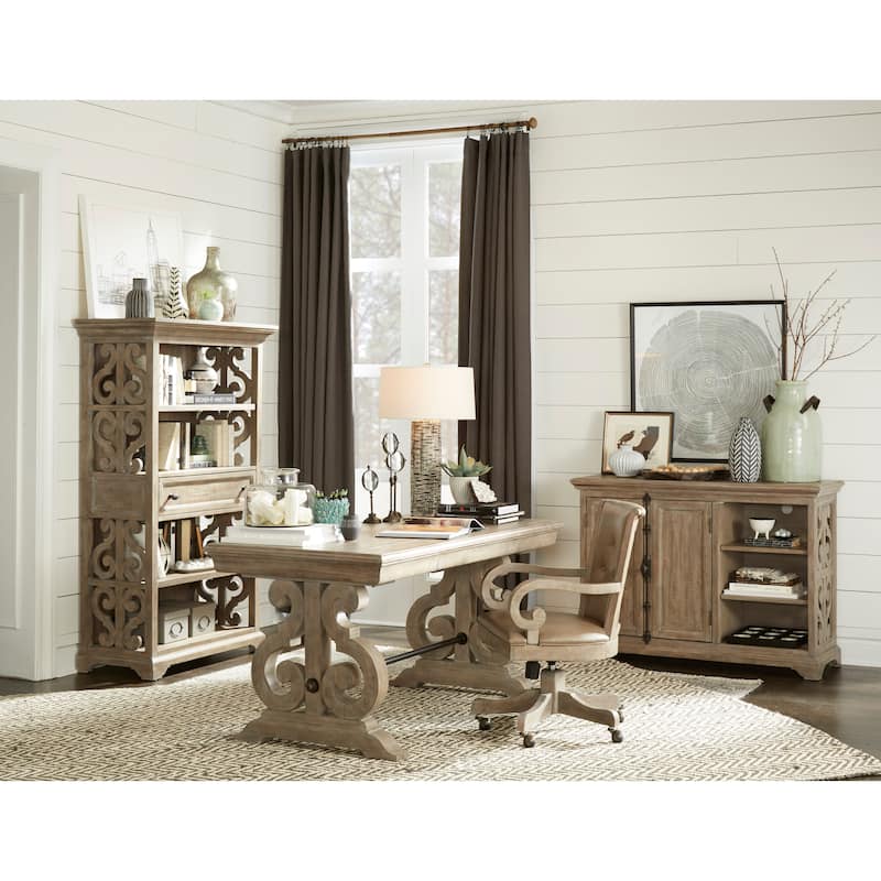 Magnussen Home Tinley Park Dove Tail Grey Fully Upholstered Swivel Chair - 22.5''W x 26.16''D x 36.25''H