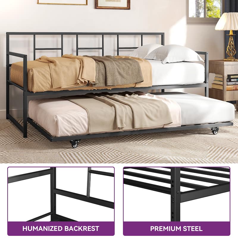 Moasis Twin Bed Trundle Frame Daybed