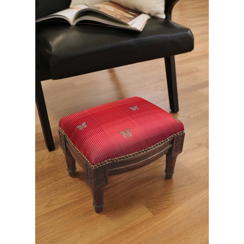 Red Butterfly Footstool