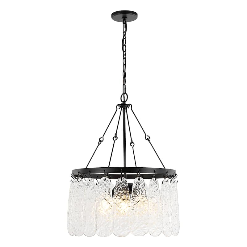 SAFAVIEH Aremythia 6-light 25-inch Chandelier - Black/Clear - 24"W x 24"D x 93"H
