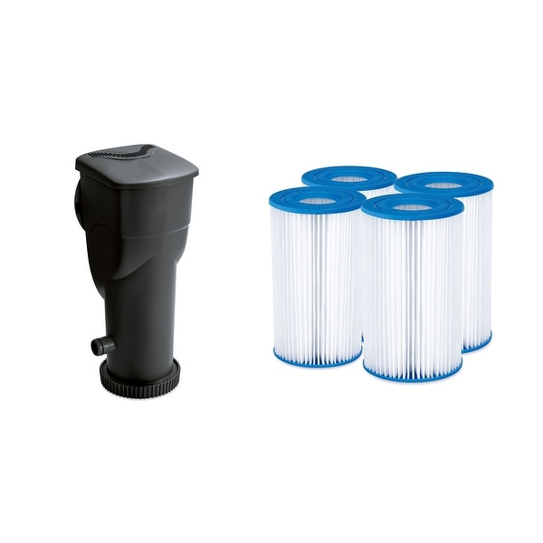 Summer Waves SkimmerPlus Pool Pump Replacement with 4 Pack Spa