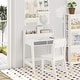 preview thumbnail 3 of 5, COSTARS Kids Study Desk with Storage Bins Activity Table and Chair Set, White
