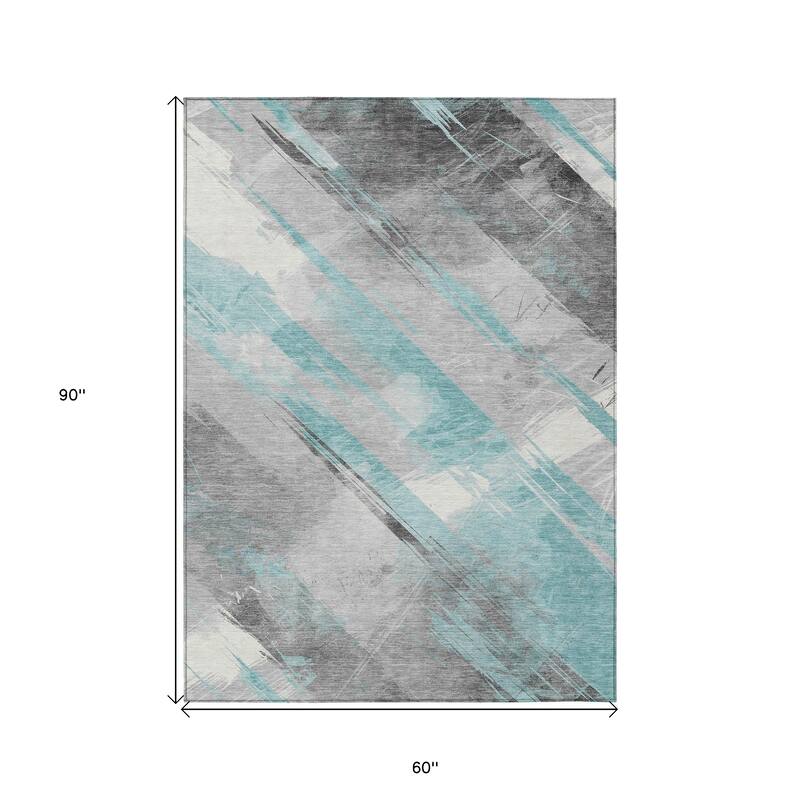 HomeRoots Striped Transitional Rectangle Outdoor Rug