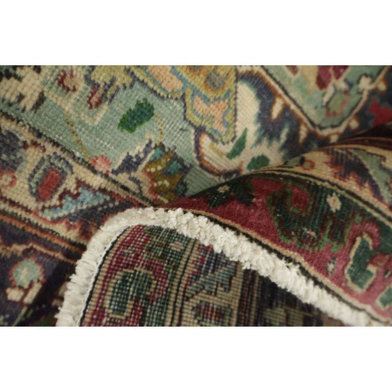 Hand Knotted Oriental 100% Wool Carpet Traditional Geometric Red Tabriz Area Rug - 7' 11'' X 5' 0''