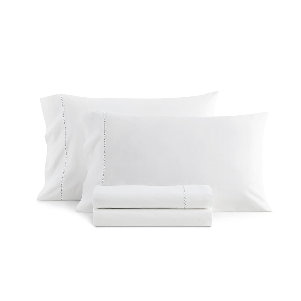 Martha Stewart Lilly Pond Leaf Embroidered Cotton Sheet Set