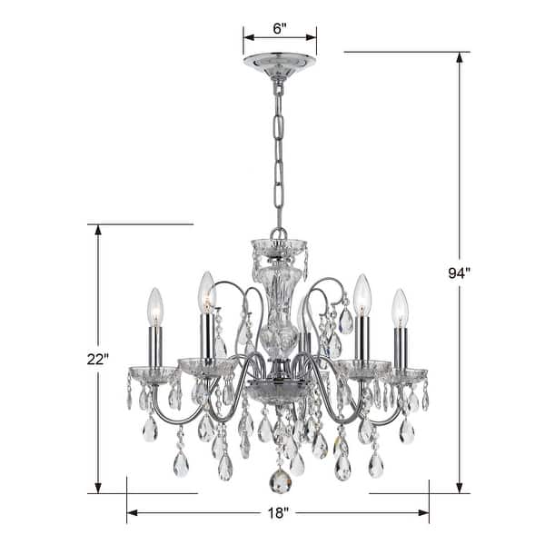 Crystorama Lighting Group Butler 5 Light 23" Wide Crystal Chandelier