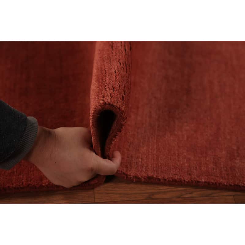 Modern Gabbeh Runner Rug Hand-Knotted Wool Carpet - 2'8" x 9'9"