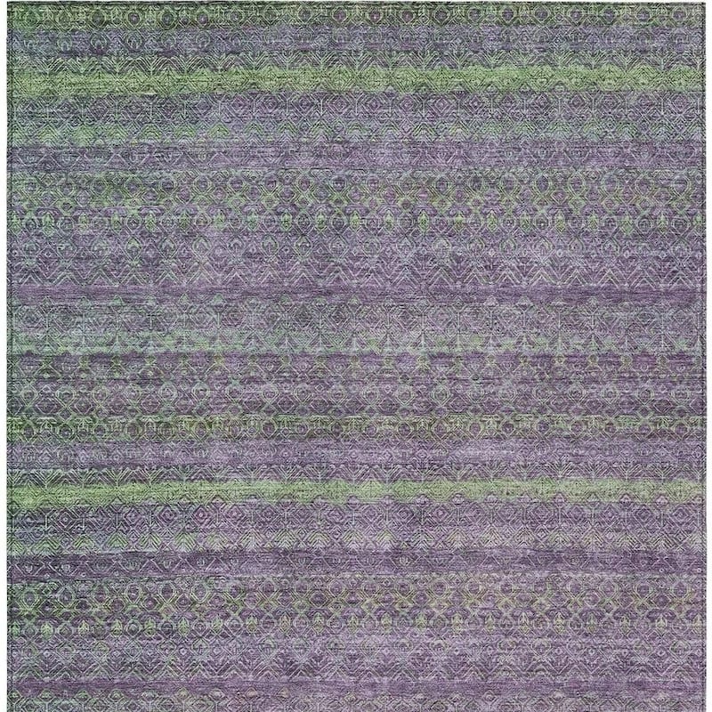 HomeRoots Striped Transitional Rectangle Outdoor Rug