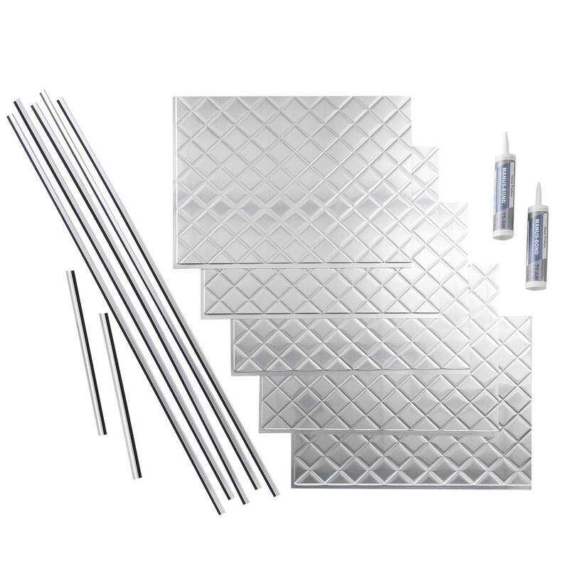 Fasade Quilted Brushed Aluminum 15-square Foot Backsplash 15 Sq Ft Kit