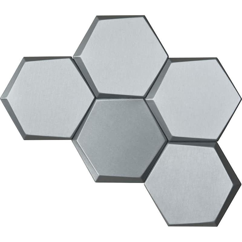 Art3d 20-Pieces Decorative 3D Wall Panels Faux Leather Tile, Hexagon - Grey
