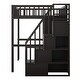 preview thumbnail 31 of 34, Full Size Solid Wood Frame Loft Bed with Bookshelf, Drawers, Desk and Wardrobe