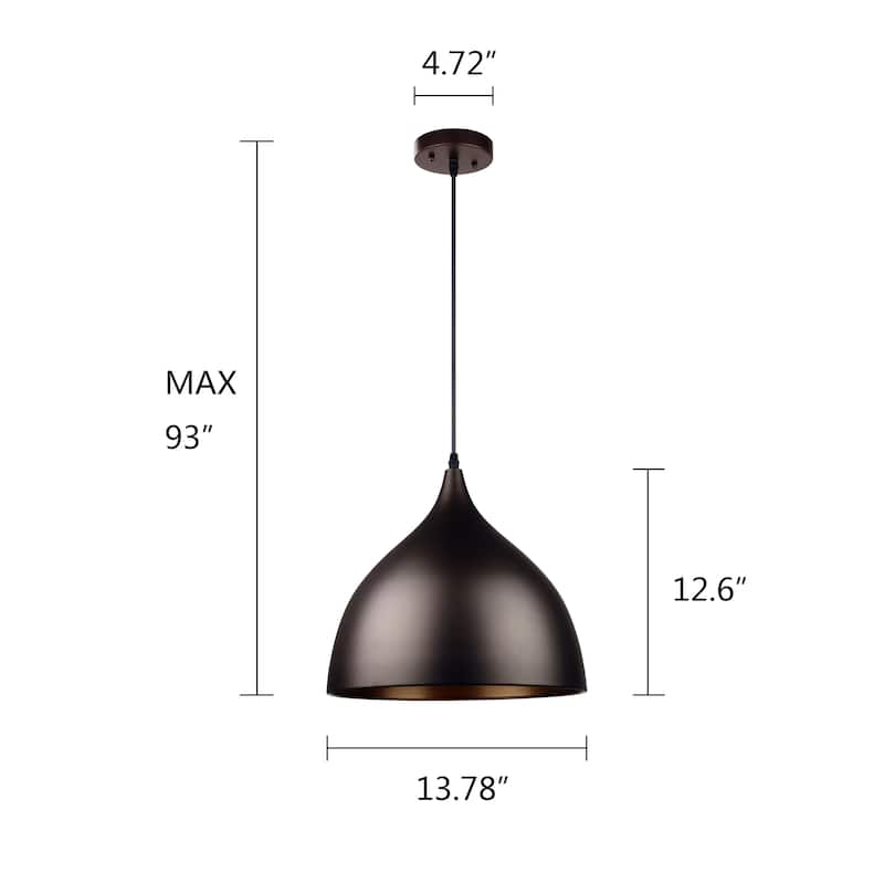 Urban design Oil Rubbed Bronze 1 light Pendant - 12.6 inches high