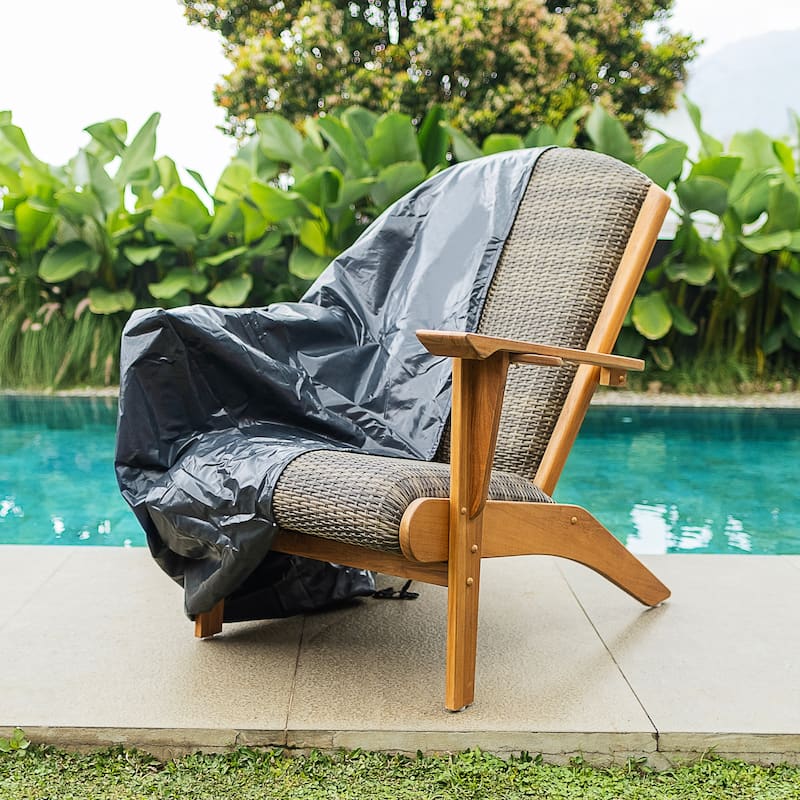 Cambridge Casual Camden Teak Patio Adirondack Chair Set of 2 with Padded Woven Seat