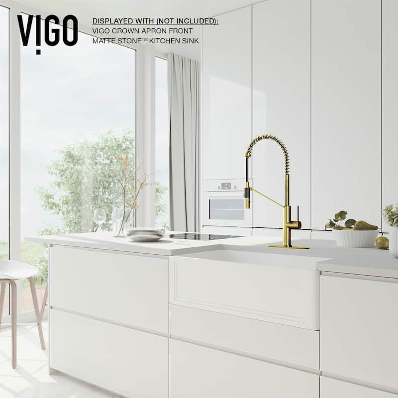 VIGO Livingston 24" H Single Handle Pull-Down Sprayer Kitchen Faucet